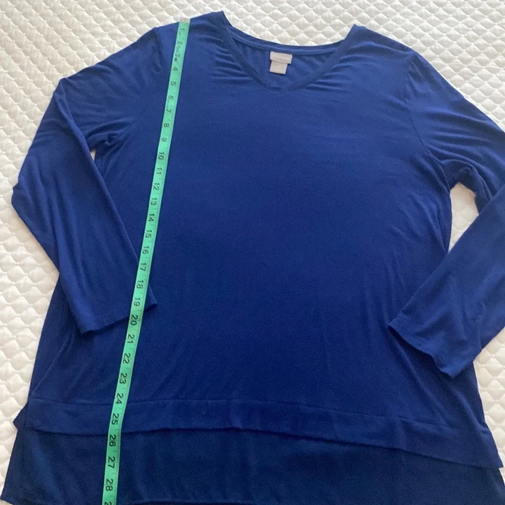 Chico’s long sleeve royal blue like top vg preowned condition size Chico 2 or L - Picture 4 of 10